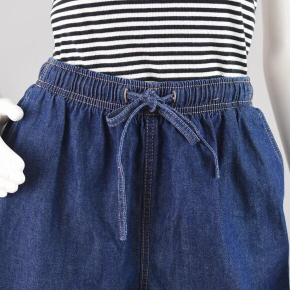 Vintage Easy Elastic Waist Jean Shorts, Women's Petite Large - Picture 2 of 7